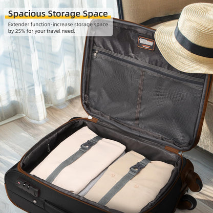 LARVENDER Expandable 5-Piece Spinner Luggage Set