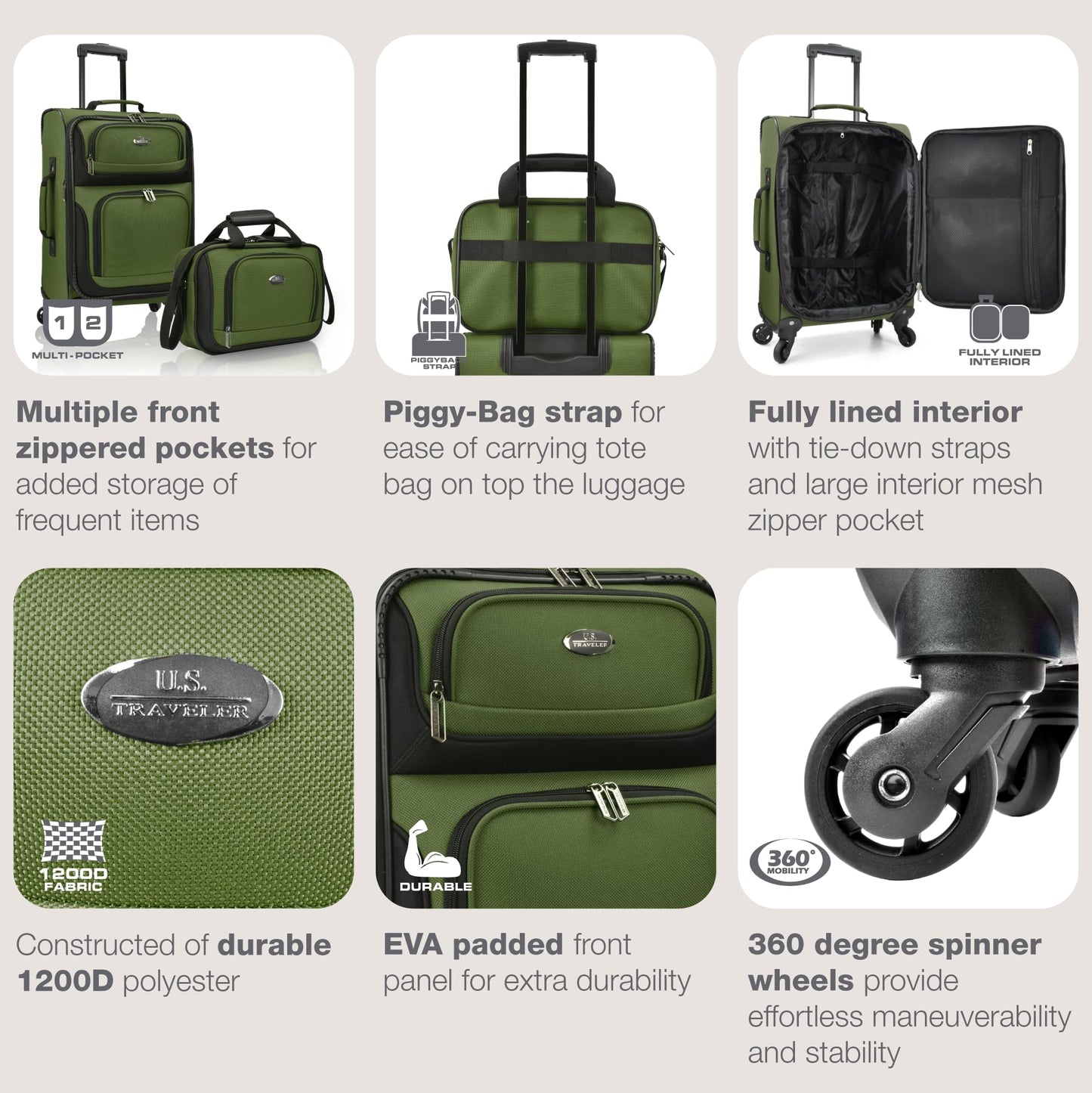 U.S. Traveler Rio Expandable Orange Carry-on