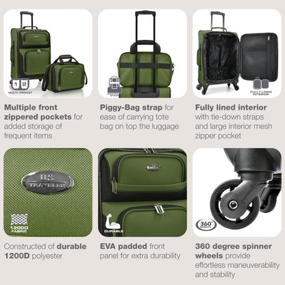 U.S. Traveler Rio Expandable Orange Carry-on