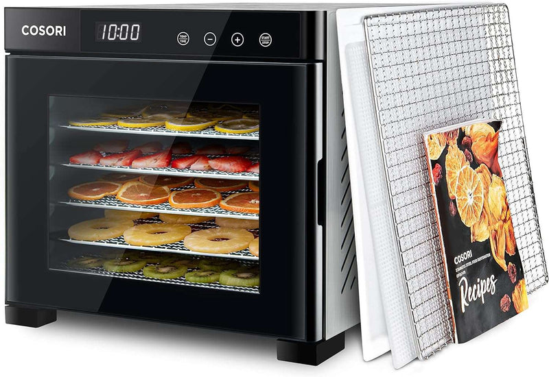 COSORI Food Dehydrator for Jerky, Large Drying Space with 6.48ft², 600W Dehydrated Dryer, 6 Stainless Steel Trays, 48H Timer, 165°F Temperature Control, for Herbs, Meat, Fruit, and Yogurt, Silver - Premium Appliances from Visit the COSORI Store - Just $23.99! Shop now at Handbags Specialist Headquarter