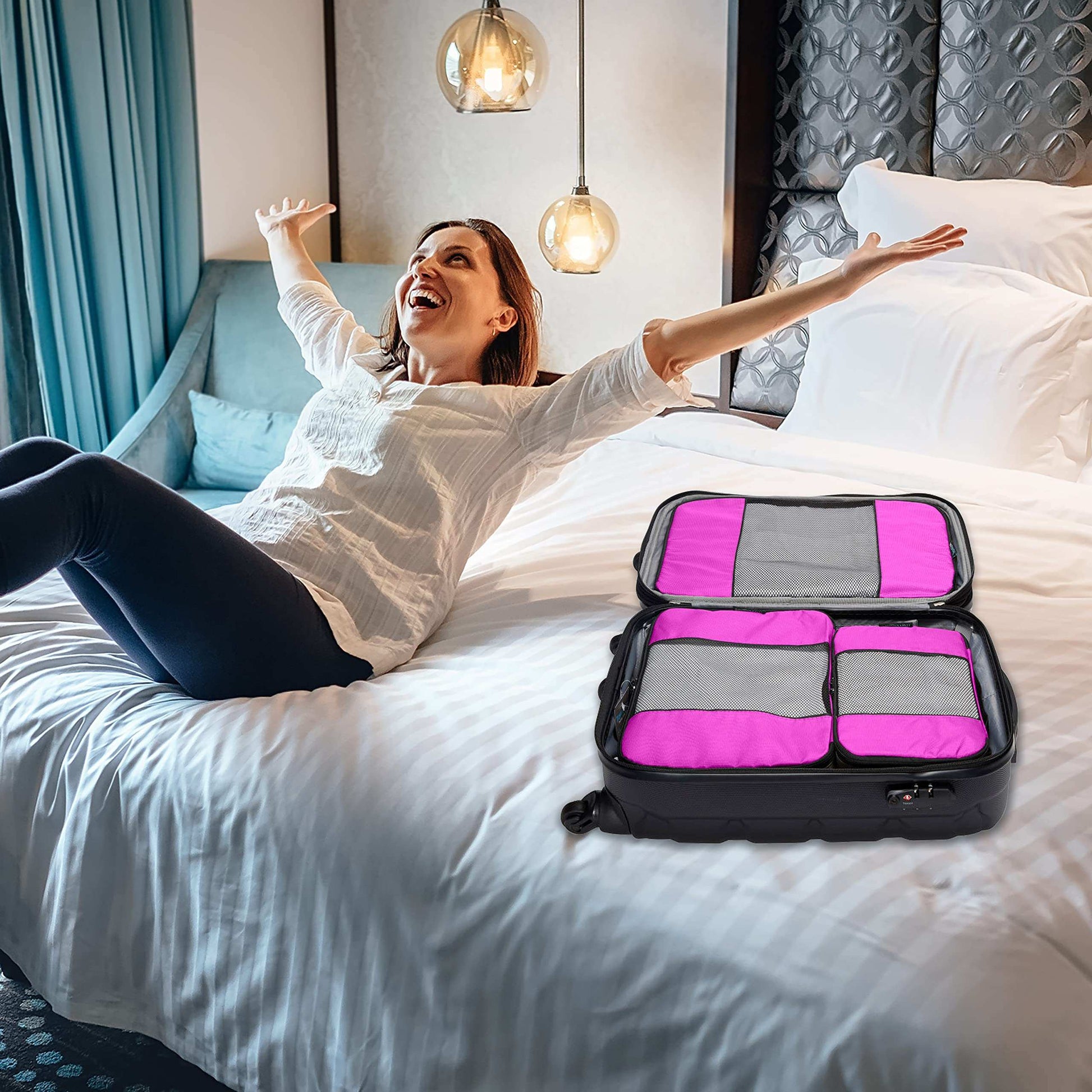 TravelWise Weekender Packing Cube Set - Silver 5-Piece