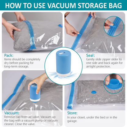 CozyVac Travel Bags with Pump - 6 Pack Space Savers