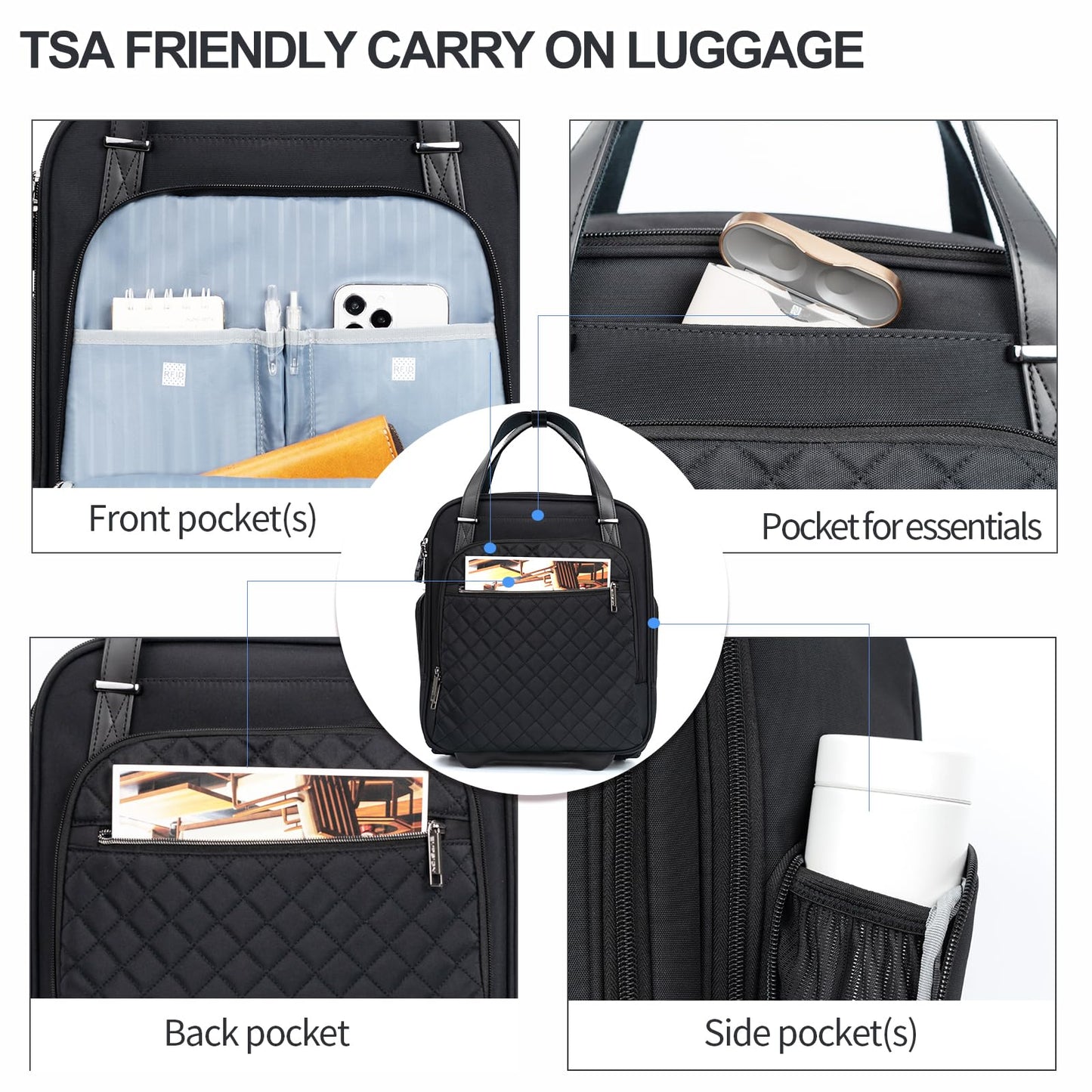 EMPSIGN 16 Wheeled Underseat Travel Bag