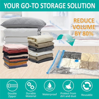 CozyVac Travel Bags with Pump - 6 Pack Space Savers