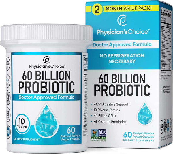 Physician's CHOICE Probiotics 60 Billion CFU - 10 Strains + Organic Prebiotics - Digestive & Gut Health - Supports Occasional Constipation, Diarrhea, Gas & Bloating - For Women & Men - 30ct - Premium Vitamins, Minerals & Supplements from Visit the Physician's CHOICE Store - Just $35.15! Shop now at Handbags Specialist Headquarter