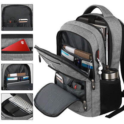 SecureSlim Laptop Backpack with USB & Water Resistance