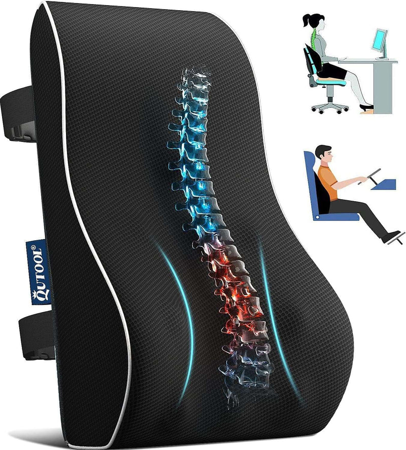Lumbar Support Pillow for Office Chair Back Support Pillow for Car, Computer, Gaming Chair, Recliner Memory Foam Back Cushion for Pain Relief Improve Posture, Mesh Cover Double Adjustable Straps - Premium Lumbar Pillows from Visit the QUTOOL Store - Just $63.98! Shop now at Handbags Specialist Headquarter