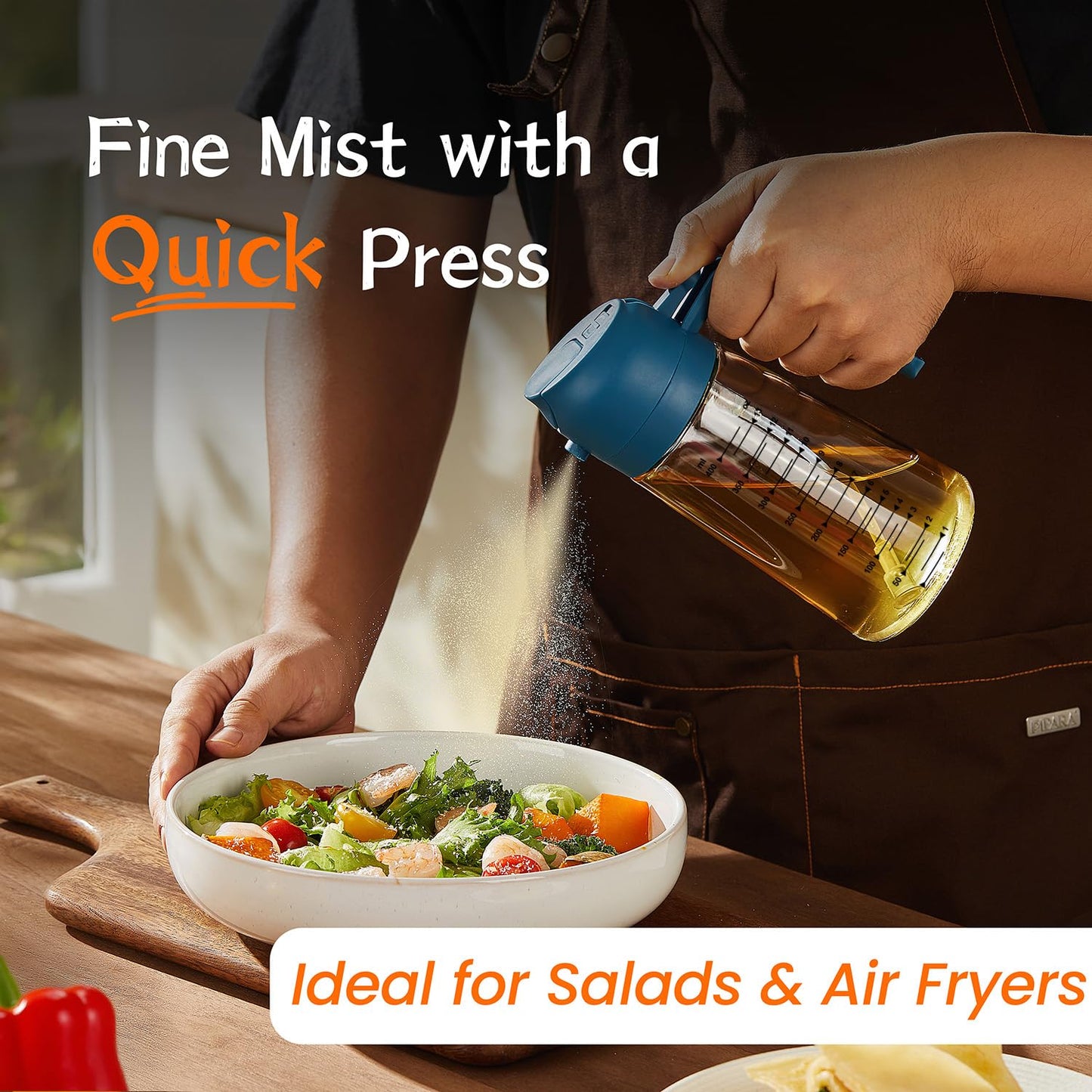 SprayMaster Duo: 16oz Olive Oil Dispenser - Black