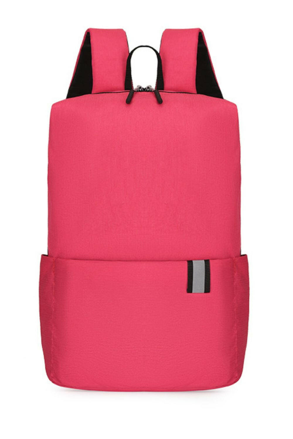 Solid Color Nylon Backpack Bag.