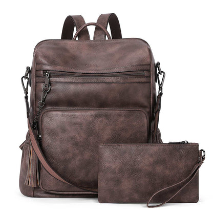 CLUCI Luxe Convertible Leather Backpack Purse