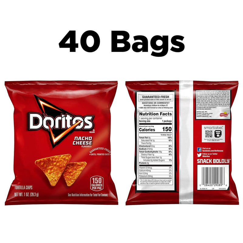 Doritos Flavored Tortilla Chips, Nacho Cheese, 1 Ounce (Pack of 40) - Premium Grocery & Gourmet Food from Visit the Doritos Store - Just $24.99! Shop now at Handbags Specialist Headquarter