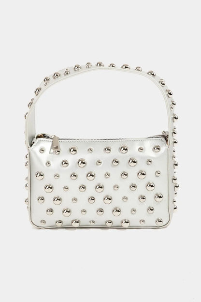 Fame Ball Studded Square Handbag - Premium Tote Bag from Trendsi - Just $39.99! Shop now at Handbags Specialist Headquarter