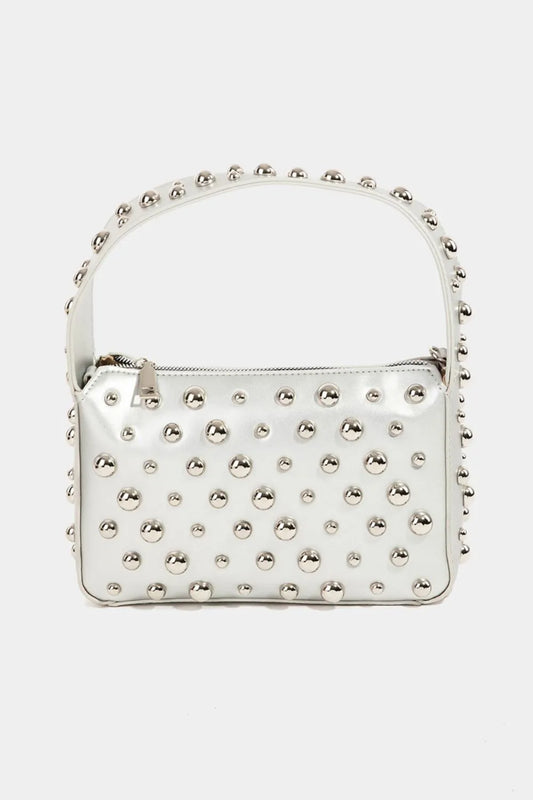 Fame Ball Studded Square Handbag - Premium Tote Bag from Trendsi - Just $39.99! Shop now at Handbags Specialist Headquarter