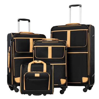 Coolife Expandable 4-Piece Spinner Luggage Set