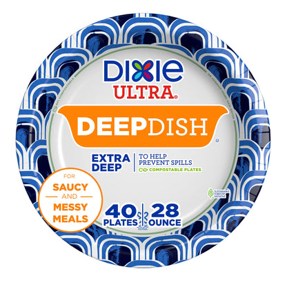 Dixie Ultra Max: Heavy Duty 40ct Deep Dish Plates