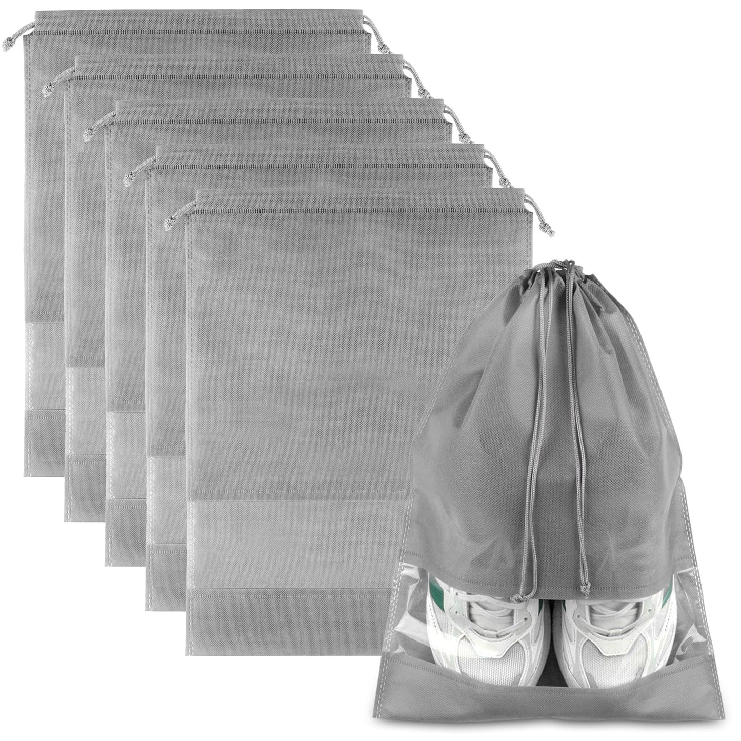 Travel Clear Shoe Bags - 5 Pack Waterproof Storage