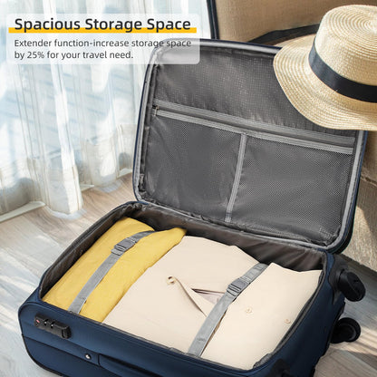 LARVENDER Expandable 5-Piece Spinner Luggage Set