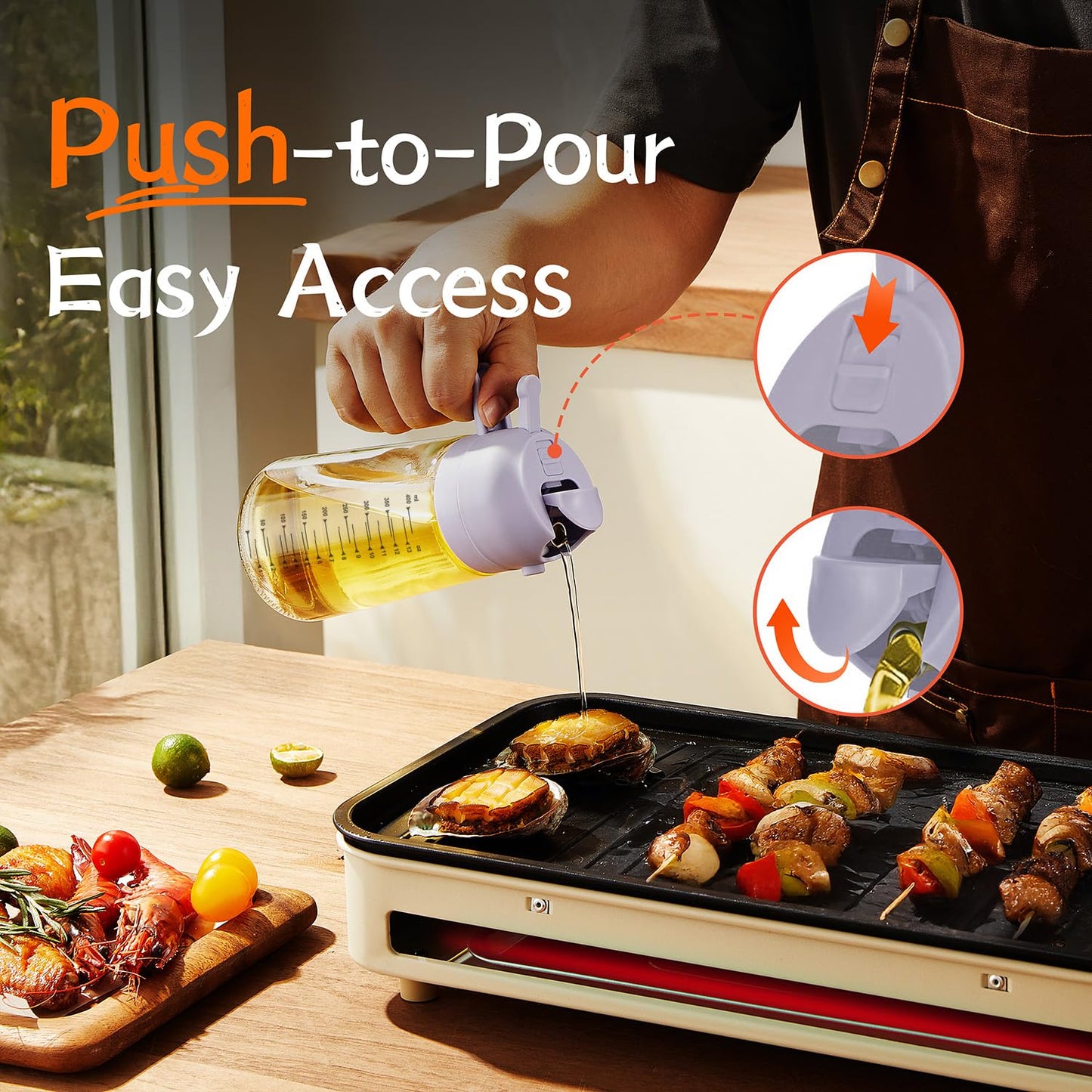 SprayMaster Duo: 16oz Olive Oil Dispenser - Black