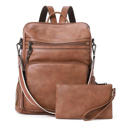 CLUCI Luxe Convertible Leather Backpack Purse