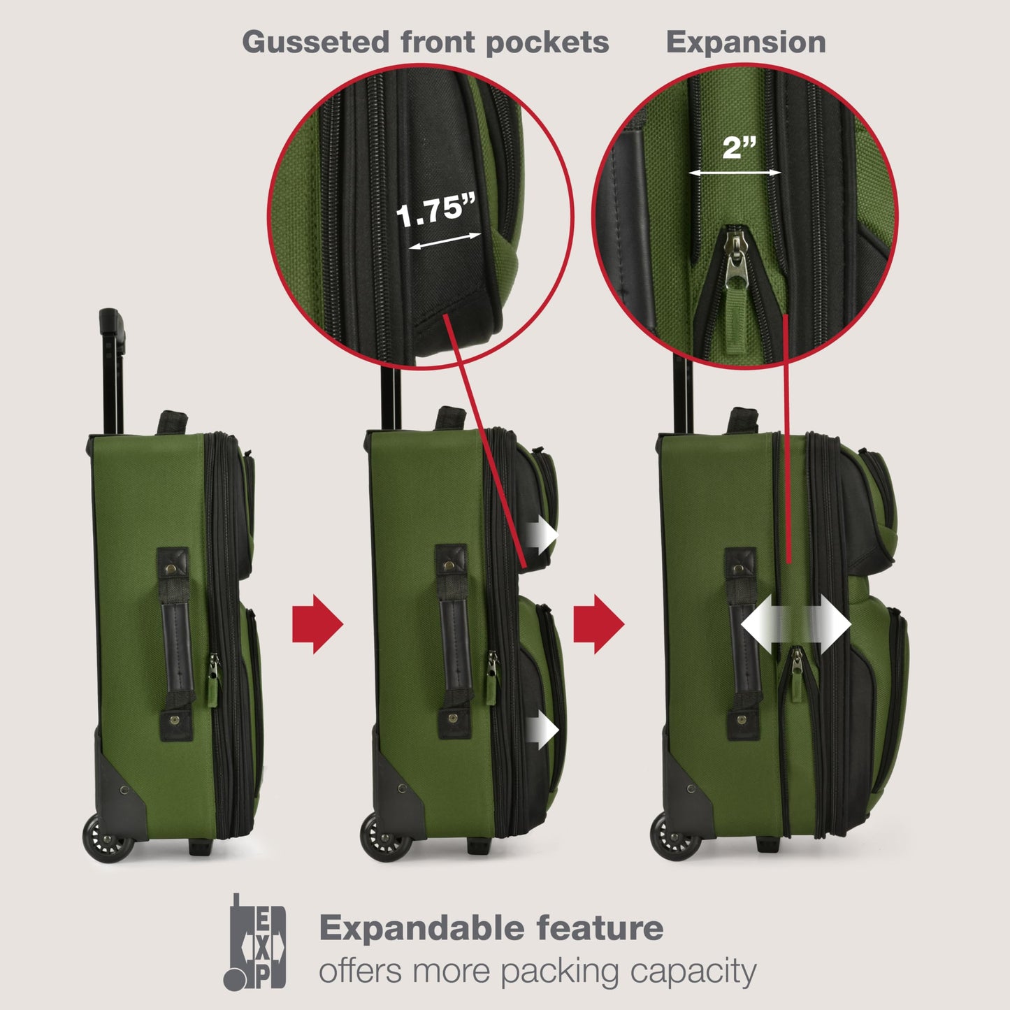U.S. Traveler Rio Expandable Orange Carry-on