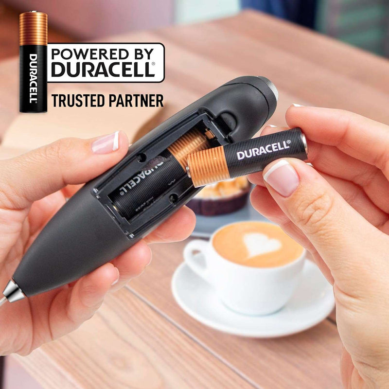 Zulay Kitchen Duracell Powered Milk Frother Wand - Handheld Milk Frother Drink Mixer for Coffee - Powerful Milk Foamer for Cappuccino, Frappe, Matcha, Hot Chocolate & Coffee Creamer - Black - Premium Appliances from Visit the Zulay Kitchen Store - Just $24.99! Shop now at Handbags Specialist Headquarter