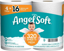 Angel Soft® Toilet Paper, 4 Mega Rolls - Premium Toilet Paper from Visit the Angel Soft Store - Just $8.99! Shop now at Handbags Specialist Headquarter
