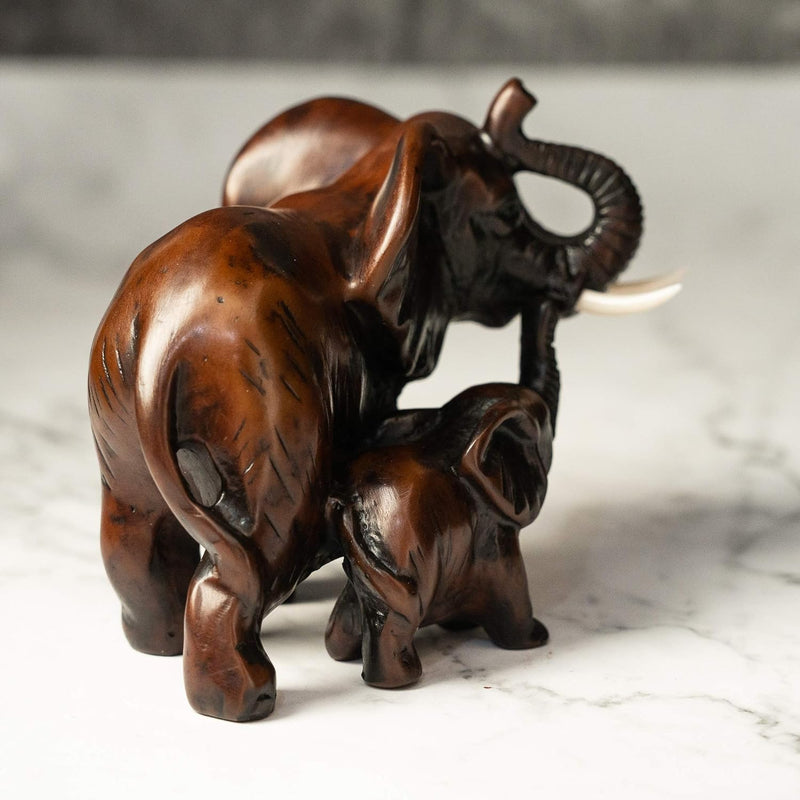 IYARA CRAFT Resin Elephant Statue - Decorative Wildlife Family with Mother & Baby for Classic 3D Realism. Ideal for Modern & Rustic Living Room, Office, Bedroom - Premium HOME DÉCOR from Visit the IYARA CRAFT Store - Just $52.99! Shop now at Handbags Specialist Headquarter
