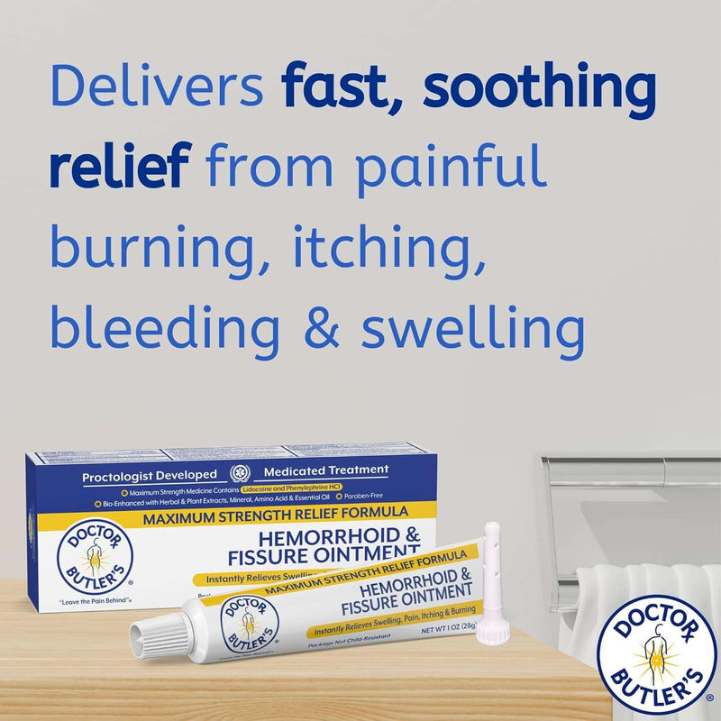 Doctor Butler’s Hemorrhoid & Fissure Ointment Cream with Lidocaine and Phenylephrine HCI for Fast Acting Relief of Pain, Swelling, Discomfort, and Itching (1 oz.) - Premium Health Care from Visit the Doctor Butler's Store - Just $42.99! Shop now at Handbags Specialist Headquarter