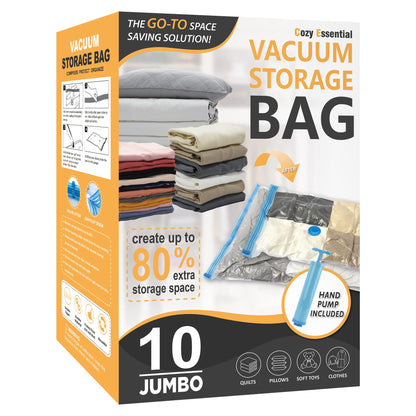 CozyVac Travel Bags with Pump - 6 Pack Space Savers