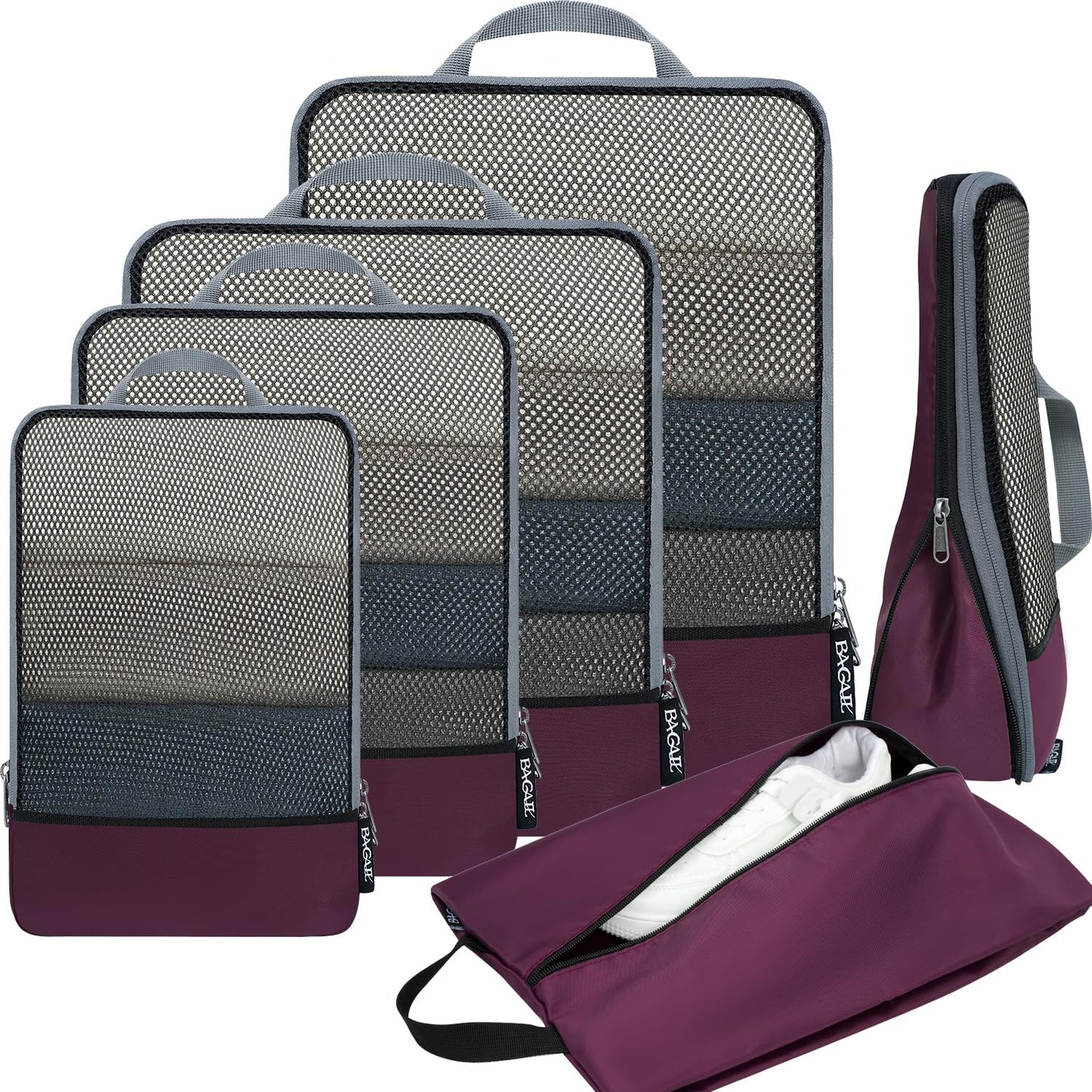 BAGAIL Expandable Travel Compression Cubes Set