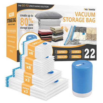 CozyVac Travel Bags with Pump - 6 Pack Space Savers