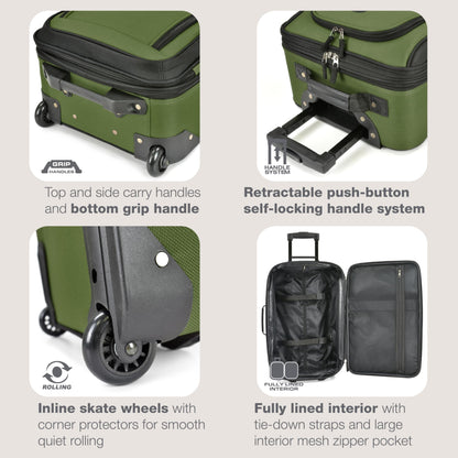 U.S. Traveler Rio Expandable Orange Carry-on