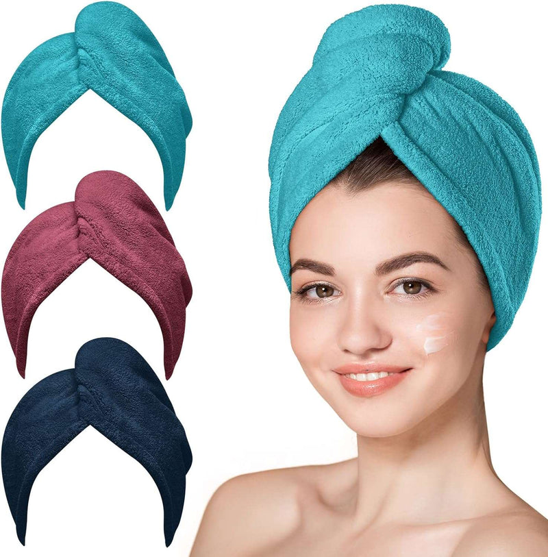 Hicober Microfiber Hair Towel, 3 Packs Hair Turbans for Wet Hair, Drying Hair Wrap Towels for Curly Hair Women Anti Frizz - Premium Hair Accessories from Visit the Hicober Store - Just $25.99! Shop now at Handbags Specialist Headquarter