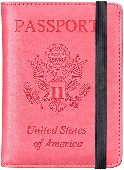 HerriaT RFID Leather Passport Wallet - Gray