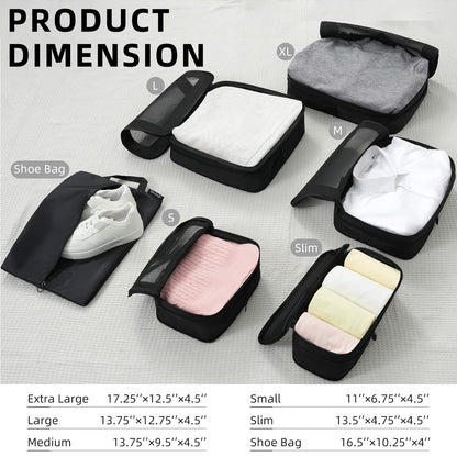 BAGAIL Expandable Travel Compression Cubes Set
