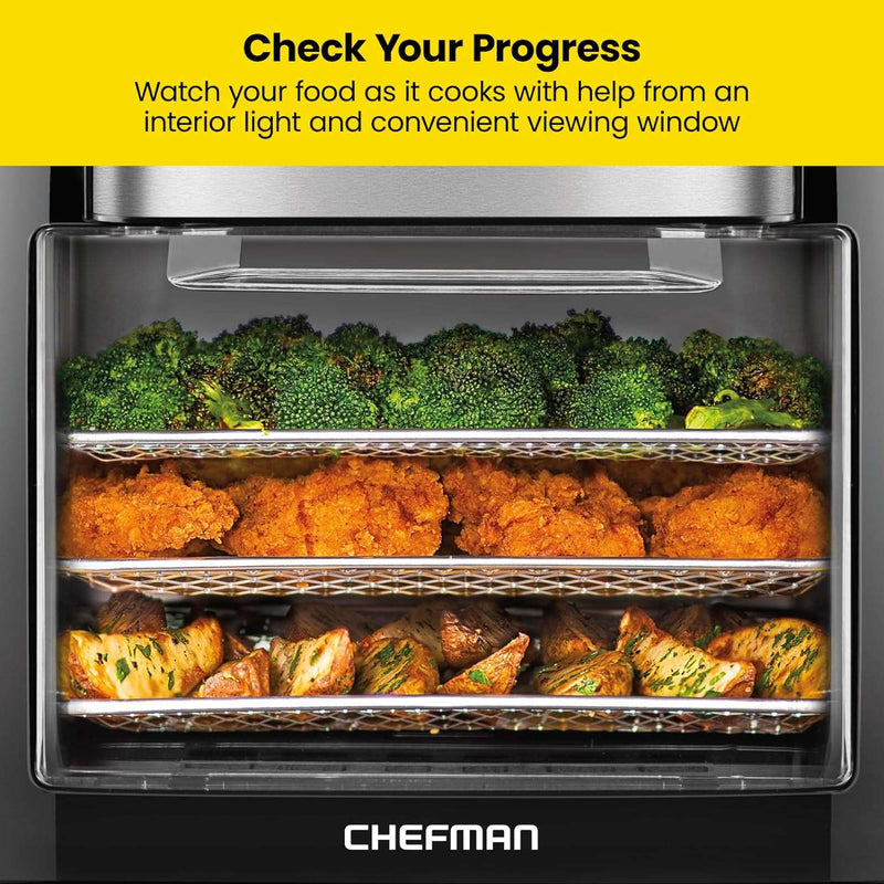 CHEFMAN Multifunctional Digital Air Fryer+ Rotisserie, Dehydrator, Convection Oven, 17 Touch Screen Presets Fry, Roast, Dehydrate, Bake, XL 10L Family Size, Auto Shutoff, Large Easy-View Window, Black - Premium Appliances from Visit the Chefman Store - Just $106.99! Shop now at Handbags Specialist Headquarter