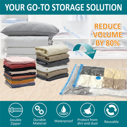 CozyVac Travel Bags with Pump - 6 Pack Space Savers