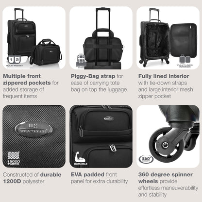 U.S. Traveler Rio Expandable Orange Carry-on