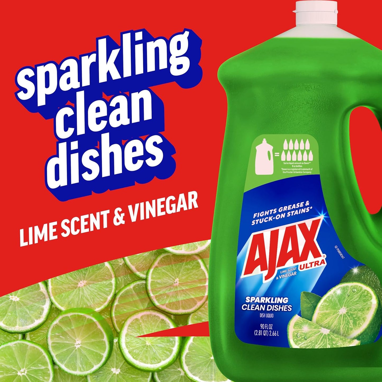 Ajax Fresh Lime Vinegar Dish Soap - 90oz Sparkle Clean