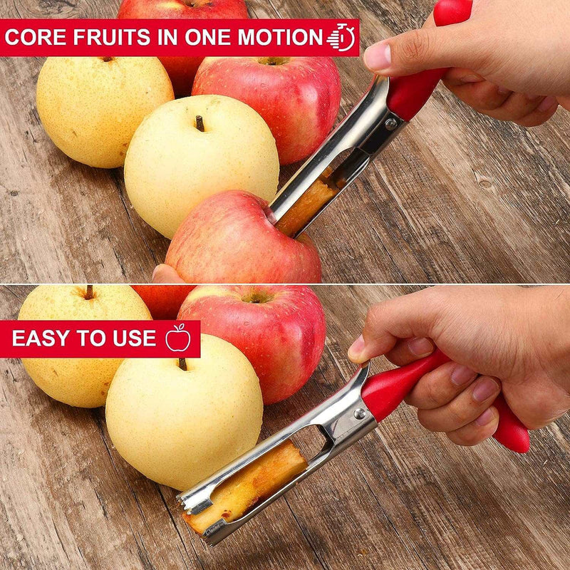 SCHVUBENR Premium Apple Corer Tool - Easy to Use and Clean Sturdy Core Remover with Sharp Serrature Stainless Steel Corers for Pear Fruits Ease(Red) - Premium Kitchen Helpers from Visit the SCHVUBENR Store - Just $13.99! Shop now at Handbags Specialist Headquarter