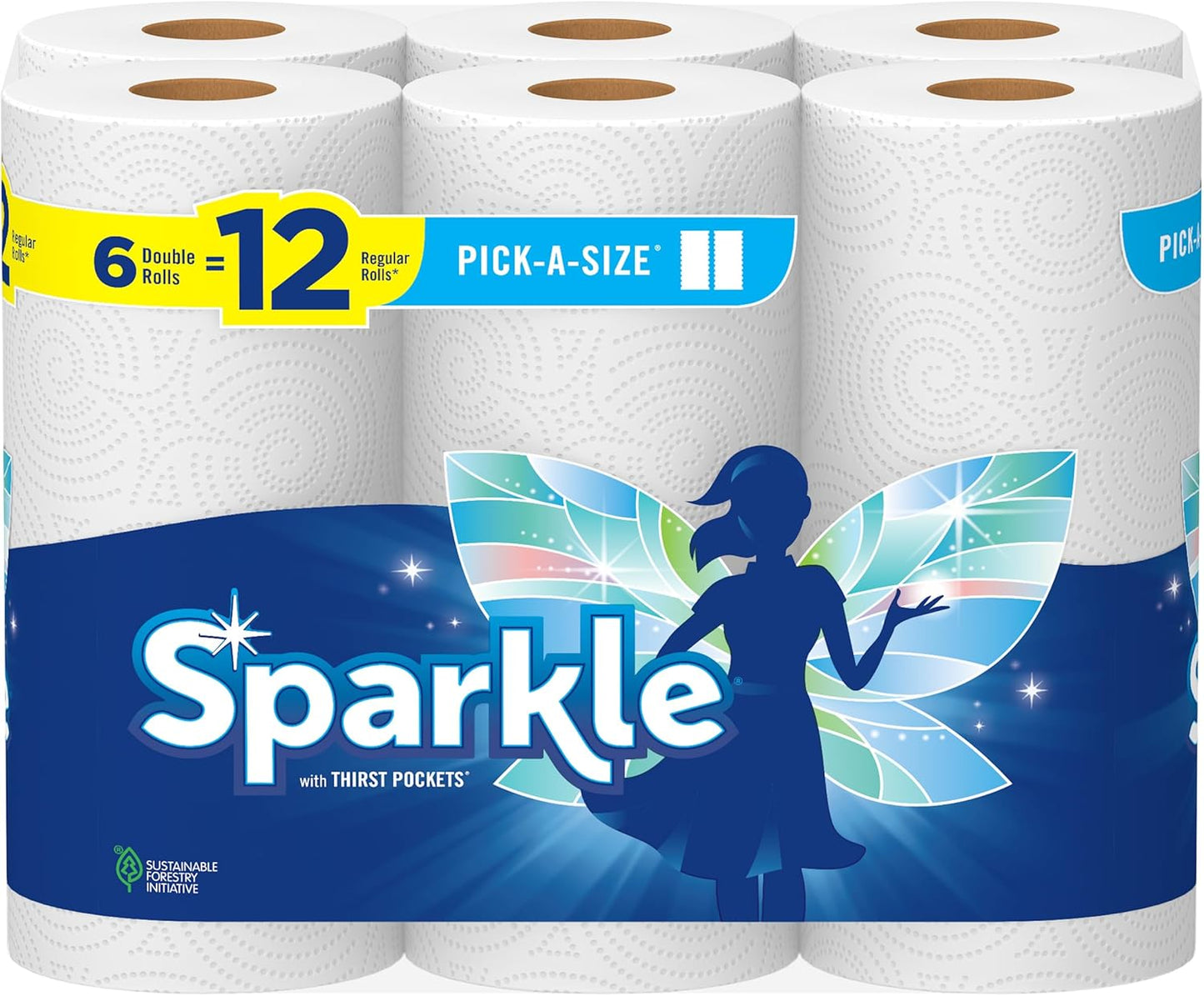 Sparkle Flexi-Size Towels - 6=12 Rolls, Full & Half Sheets
