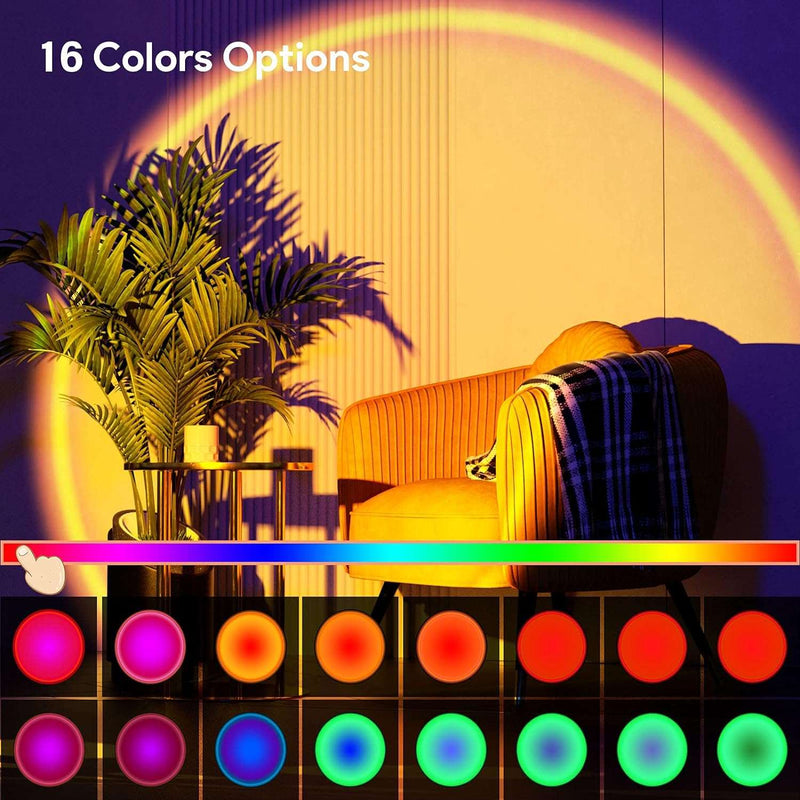 Bavcieu Sunset Lamp Projection Led Lights with Remote, 16 Colors Night Light 360° Rotation Rainbow 4 Modes Setting for Photography/Selfie/Party/Home/Living Room/Bedroom Decor, Gifts Women - Premium Indoor Wall Light from Brand: Bavcieu - Just $30.99! Shop now at Handbags Specialist Headquarter