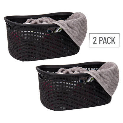Ivory Wicker Mind Reader 40L Laundry Basket