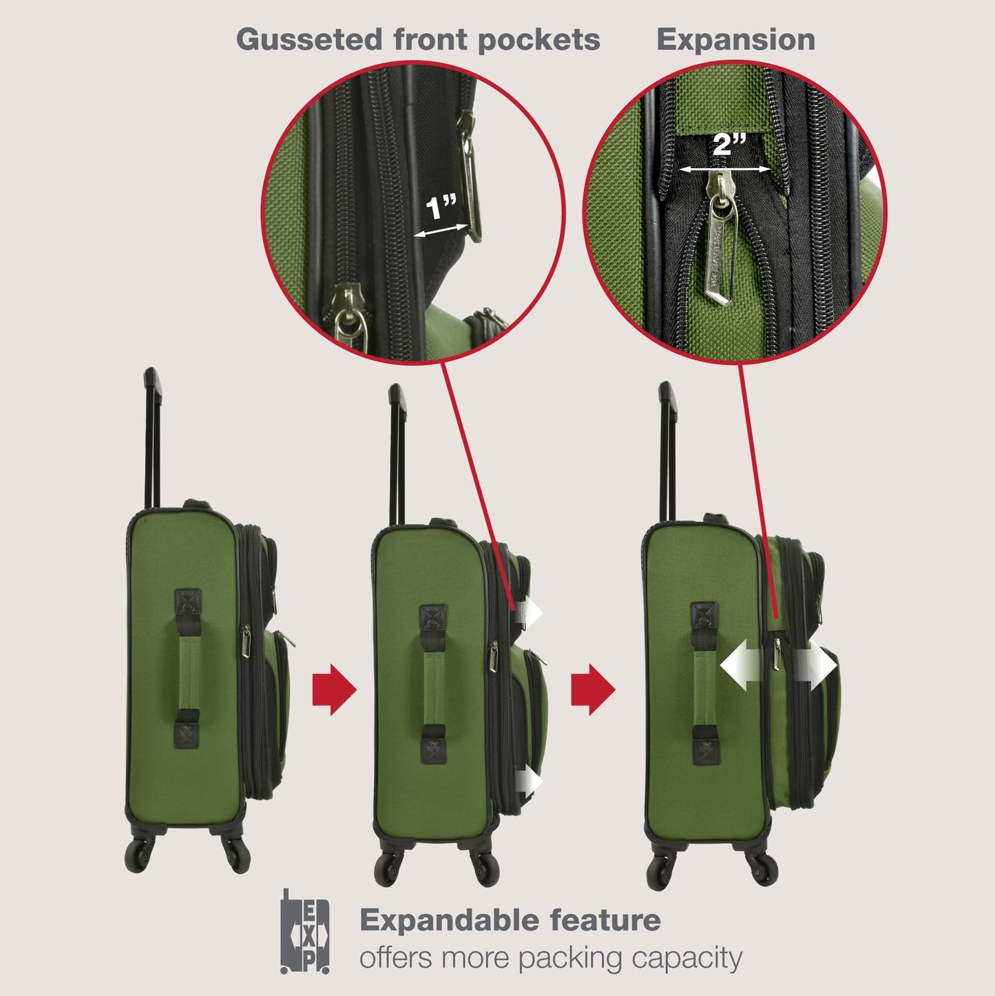 U.S. Traveler Rio Expandable Orange Carry-on