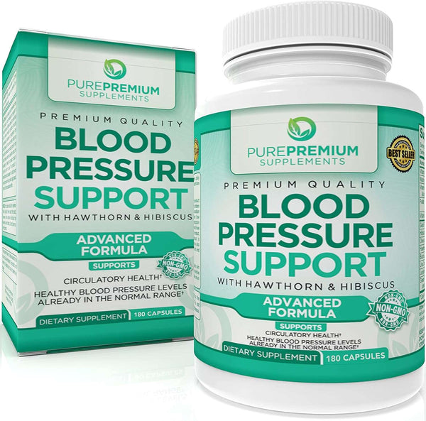 PurePremium Blood Pressure Support Supplement with Hawthorn, Hibiscus & Garlic - Herbal Supplement, Vitamins & Herbs Support Normal Heart Health - Garlic Supplements - 3 Months Supply - 90 Capsules - Premium Health Care from Visit the PurePremium Supplements Store - Just $43.99! Shop now at Handbags Specialist Headquarter