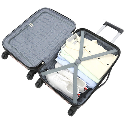 Rose Gold Hardside Luggage Set - 4-Piece Travel Kit