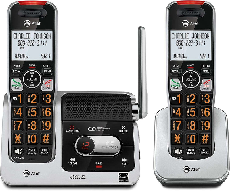 AT&T BL102-2 DECT 6.0 2-Handset Cordless Phone for Home with Answering Machine, Call Blocking, Caller ID Announcer, Audio Assist, Intercom, and Unsurpassed Range, Silver/Black - Premium Phone from Visit the AT&T Store - Just $62.99! Shop now at Handbags Specialist Headquarter