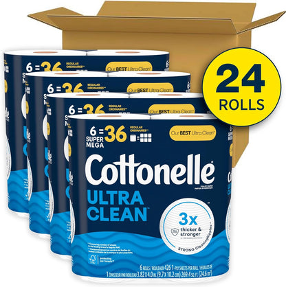 Cottonelle Ultra Clean Toilet Paper: 18 Mega Rolls (72 Regular Rolls), 284 Sheets Each