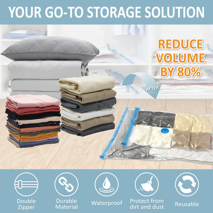 CozyVac Travel Bags with Pump - 6 Pack Space Savers
