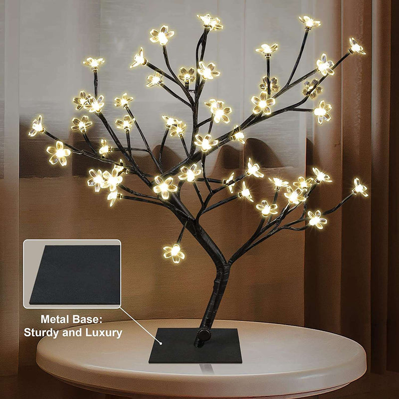 18 Inch Cherry Blossom Bonsai Tree, 48 LED Lights, 24V UL Listed Adapter Included, Metal Base, Warm White Lights, Ideal as Night Lights, Home Gift Idea - Premium INDOOR LIGHTING from Visit the LIGHTSHARE Store - Just $29.99! Shop now at Handbags Specialist Headquarter